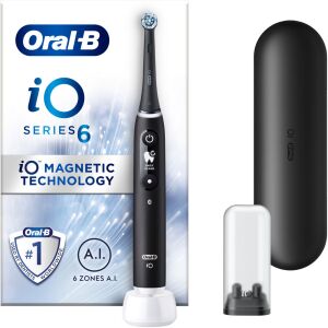 Periuta de dinti electrica Oral-B iO6 cu Tehnologie Magnetica si Micro-Vibratii, Inteligenta artificiala, Display led interactiv, Senzor de presiune Smart, Timer vizibil, 5 moduri, 1 capat, T 136190793 - Oral-B