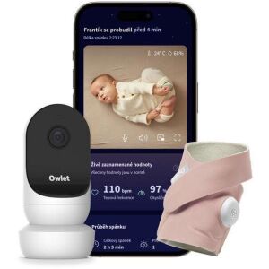 Owlet Dream Sock okos zokni 0-18 hónapig + Owlet Cam 2 kamera - Rózsaszín 134952265
