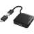 Hama USB Hub mit 4 USB-A-Ports und USB-C-Adapter, schwarz