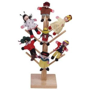 Fa ujjbáb tartó állvány kézi bábok tárolására és bemutatására - FKP Toys