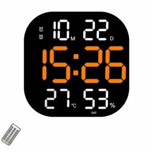 Digitale LED-Uhr mit Kalender, Temperatur und Fernbedienung - Innenarchitektur