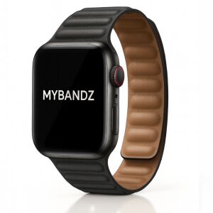Apple Watch Bőr Mágneses Szíj - Fekete, 40/41mm & 42mm