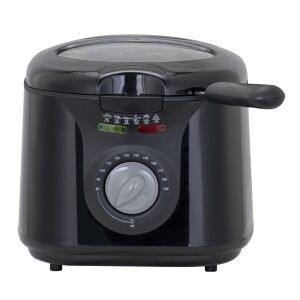 Hausberg HB-1331NG fekete elektromos olajsütő hőmérséklet szabályozással - Olajsütő