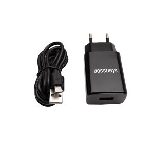 Stansson CH-200-BL fekete USB hálózati töltő kábellel - Stansson