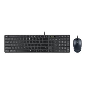 Top view of Genius SlimStar C126 black wired keyboard and mouse combo - Genius Keyboard