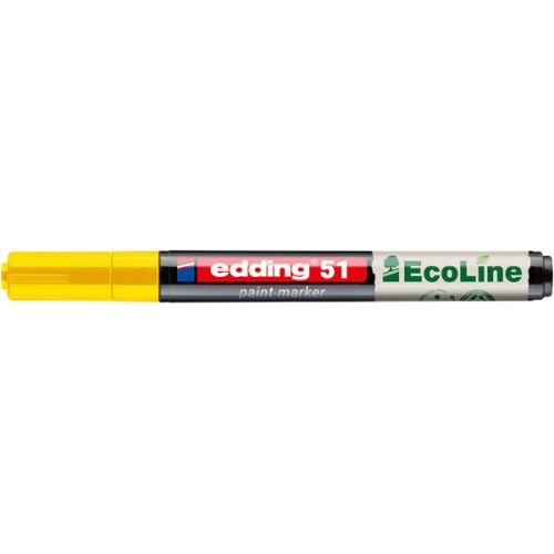 Edding 51 Ecoline Sárga Lakkmarker - Utántölthető, Többfelületű