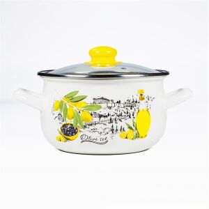 TOO BELLY OLIVE 6,2 literes, 24cm átmérő, 15cm magasságú lábas (fazék) üveg fedővel