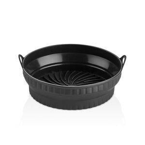 TOO összecsukható kerek szilikon forma forrólevegős sütőhöz (air fryer) 21cm átmérő, szürke, fekete vagy piros SL-3252 134997404 - Forrólevegős sütő kiegészítő
