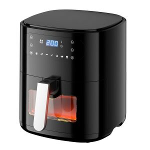 TOO AF-650-B Fekete 6 literes forrólevegős sütő digitális vezérléssel és betekintő ablakkal - TOO