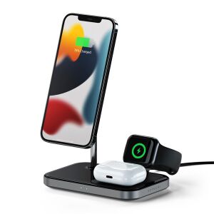 Satechi 3 az 1-ben mágneses vezeték nélküli töltőállomás iPhone, Apple Watch és AirPods töltése közben - Satechi