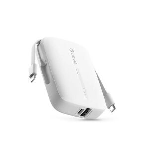 Devia ST387555 Kintone Series 10000mAh fehér USB+Type-C powerbank + Type-C/Lightning kábel 135014171 - Devia