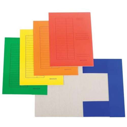 Bluering® A4-es iratgyűjtők, pólyás dosszié, 230g karton, zöld, sárga, narancs, piros, kék