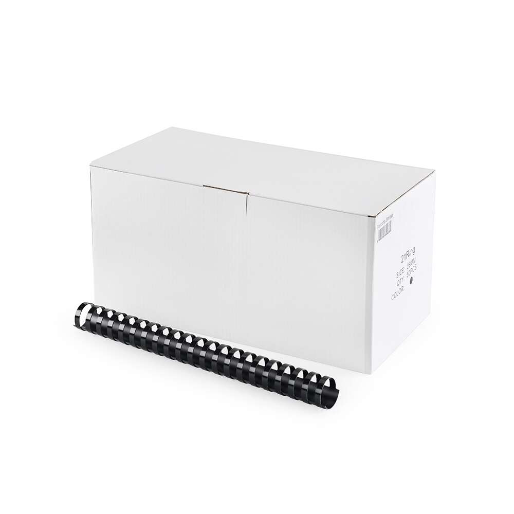 Spirál műanyag 28mm, 50 db/doboz, bluering®, fekete