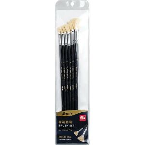 Deli Arte Nuevo legyező szintetikus 6 darabos ecsetkészlet 135016312 - Iskolai ecset