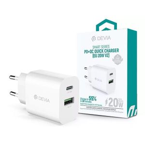 Devia ST385247 20W Type-C + USB PD+QC fehér hálózati töltő adapter 135017610 - Devia