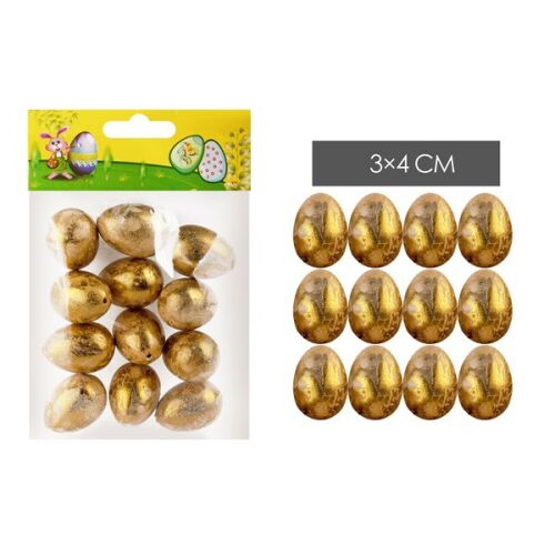 IRIS dekor tojás 12db arany színű 3x4cm 135021422