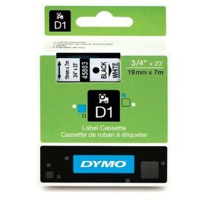 Dymo D1 19mmx3,5m fekete/fehér feliratozógép szalag 135023789 - Dymo