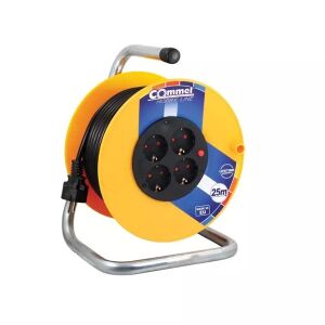 Commel 0955 Sárga Kábeldob 4 aljzattal, 25m H05VV-F 3G1.5 MM2 - Commel