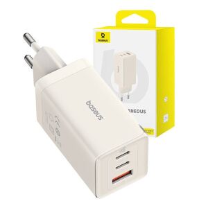 Baseus P10110812227-Z1 GaN5 65W fehér hálózati adapter 1m USB Type-C kábellel 135031528 - Baseus