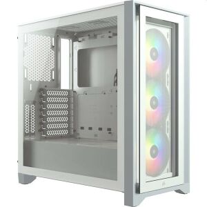 Corsair iCUE 4000X RGB fehér Mid-Tower ATX számítógépház edzett üveg oldallappal - Corsair