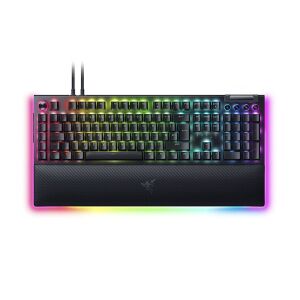 Razer BlackWidow V4 Pro UK fekete gamer billentyűzet zöld kapcsolókkal és RGB világítással - Razer