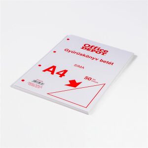 Office Depot A4 50 lapos sima gyűrűskönyv betét 135037286 - Gyűrűskönyvbetét