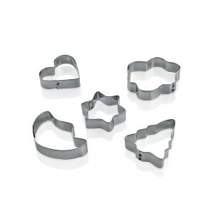 IRIS L-00155 Cookie süteményvágó forma szett 5 darabos, fém 135039944 - Sütemény kiszúró