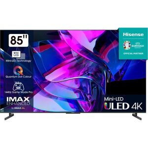 Hisense 85U7KQ 85 hüvelykes 4K UHD Smart Mini-LED ULED TV elölnézet - Hisense