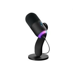 Szögletes nézet a Logitech Yeti GX RGB fekete mikrofonról - Mikrofon