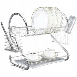 TOO KT-582 Kétszintes króm edényszárító evőeszköz és pohártartóval - Edényszárító