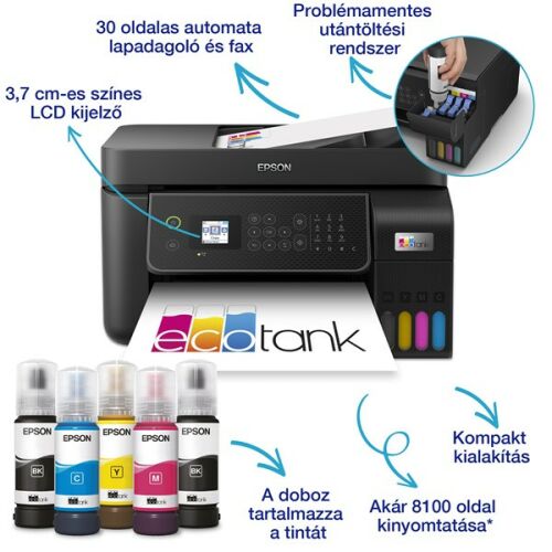 Epson EcoTank L5310 színes multifunkciós tintasugaras nyomtató tintapalackokkal
