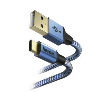 Hama Reflective USB-C Adatkábel - 1,5m, Kék 135052278 - Adatkábel