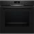 Bosch HQG572EB3 fekete beépíthető sütő elölnézet digitális kijelzővel