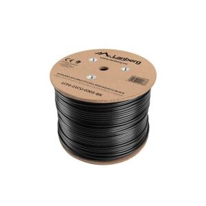 Lanberg LCF6-21CU-0305-BK Cat.6 F/UTP AWG23 Fca PE 305m árnyékolt fekete kültéri kábel 135053119