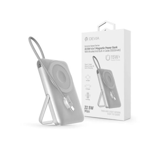 Devia ST112841 Extreme Speed Series Magnetic 4in1 22.5W Type-C 10.000 mAh ezüst powerbank/állvány 135056801