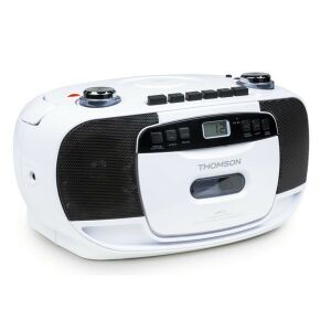 Thomson RK201CD hordozható rádiós magnó CD és kazetta lejátszóval, fehér - Rádió