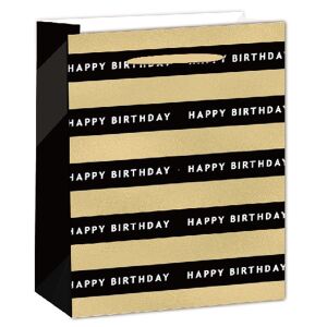 IRIS Happy Birthday Ajándéktasak - Fekete/Arany, 26x32cm 135057706 - Művészet & Hobbi