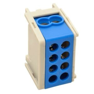 Tracon FLE-25K sínre szerelhető/ kék/ 2×25mm2 / 2×25mm2/ 400VAC/ 101A főáramköri leágazó kapocs 135060480 - Sorkapocs