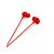 Cellect piros vezetékes fülhallgató, közelkép