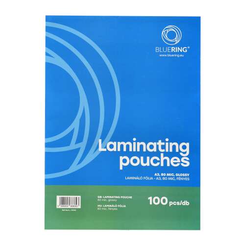 Bluering A3 laminating pouches, 80 micron, glossy, 100 pieces per box