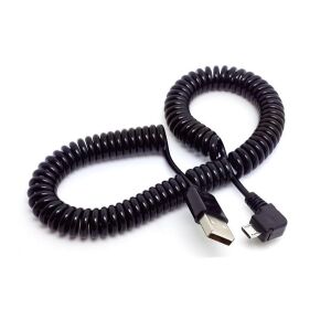 Adatkábel (microUSB, 300cm, spirálkábel) FEKETE 135077468 - Adatkábel