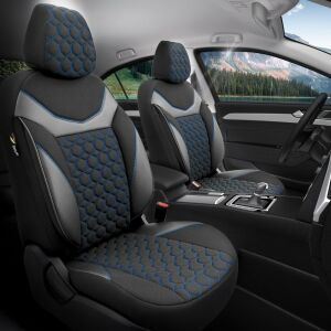 Sapphire kék autós üléshuzatok beszerelve a jármű belsejébe - Autó üléshuzat