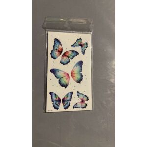 Szivárványos Pillangók Ideiglenes Tetoválás Szett – 10 darabos