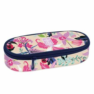 Ars Una Beach Flowers ovális tolltartó, zárt állapotban, virágmintás - Ars Una