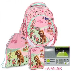 Ars Una Cute Animals Doggie iskolatáska szett hátizsákkal, tornazsákkal, tolltartóval és könyvborítóval - Ars Una