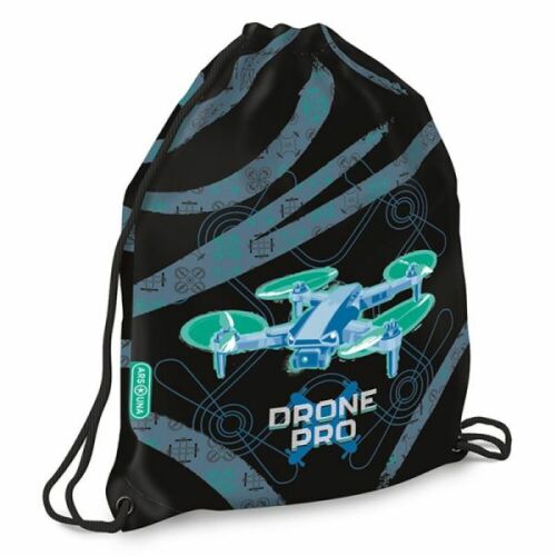 Ars Una Drone Pro Tornazsák, Fekete és Zöld Sportzsák Drón Mintával