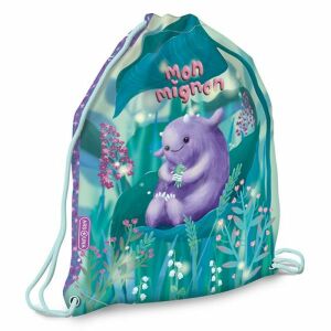 Ars Una Mon Mignon szörnyes tornazsák, zöld húzózsinóros hátizsák gyerekeknek - Tornazsák