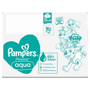 Pampers Harmonie Aqua Paw Patrol Лимитирана серия мокри кърпички, 15x48 броя - Пеленаче