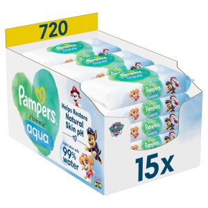 Pampers Harmonie Aqua Paw Patrol Limited Edition Feuchttücher, 720 Stück, Einzelpackung - Tücher, Schutzgitter und Töpfchen