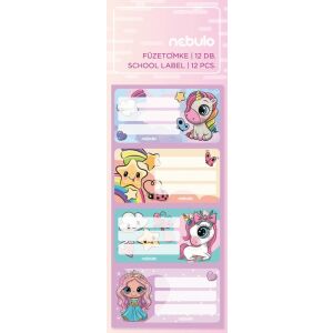 Unikornis és Királylány füzetcímke 12 db-os, Nebulo 135128150 - Nebulo